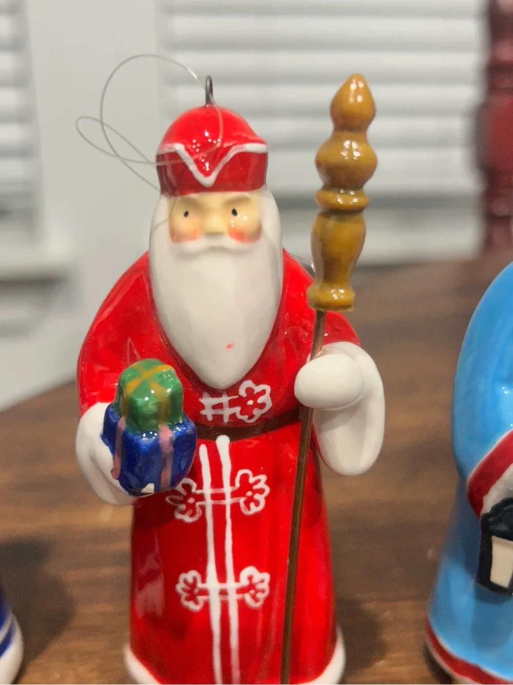 3 Crate and Barrel Around the World Santa Ornaments-2014 Greece, Russia & Norway